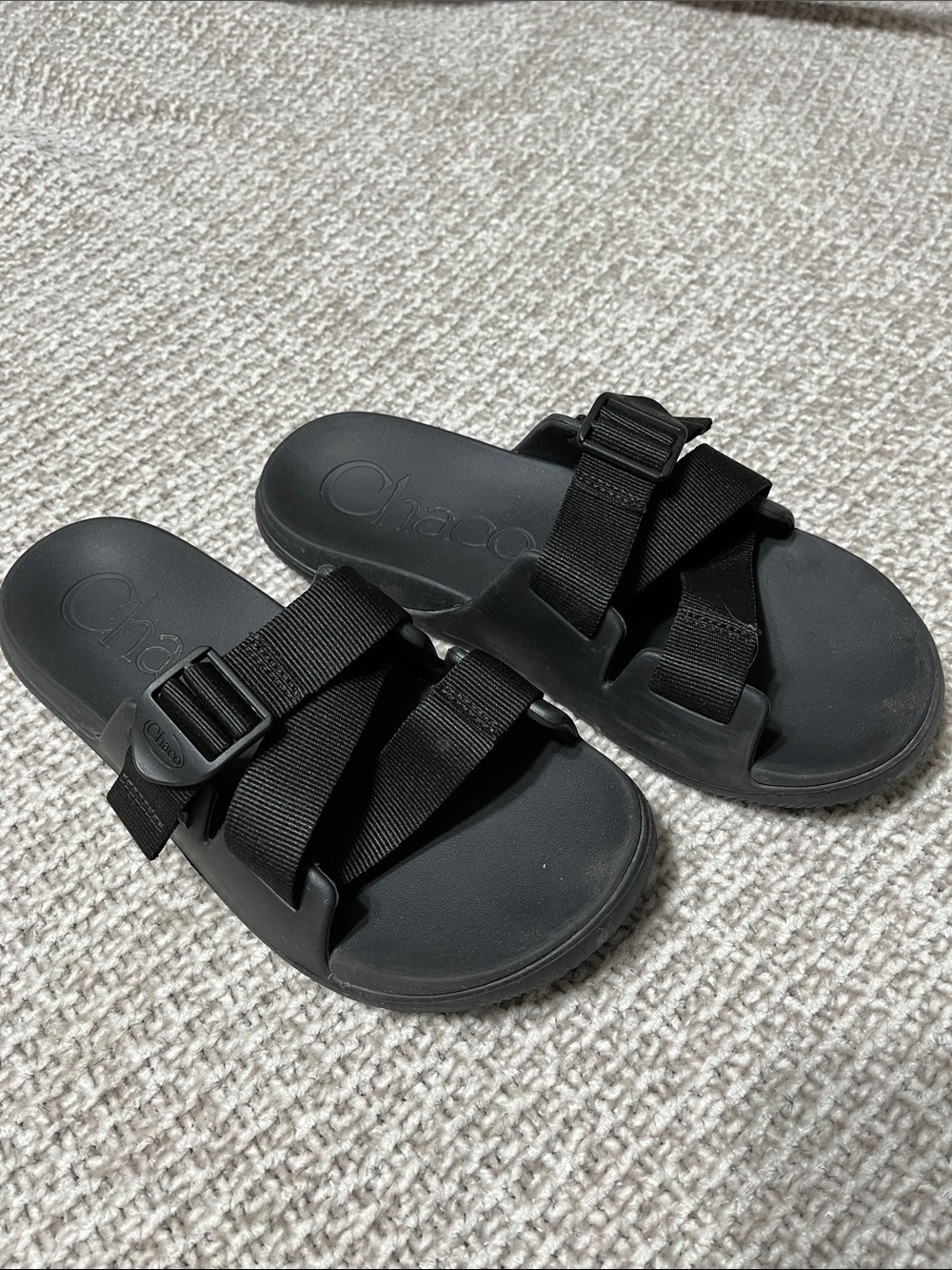Chaco Black Adjustable Slide Sandals